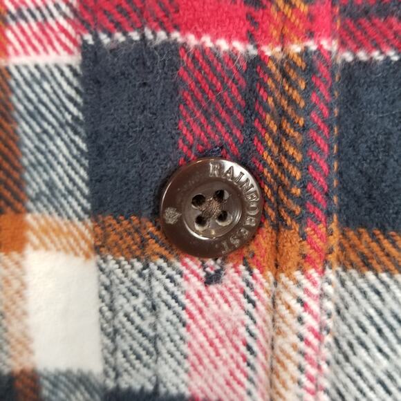 Rainforest Men's 100% Cotton Plaid Flannel Button Up Shirt Size Large - Picture 5 of 7